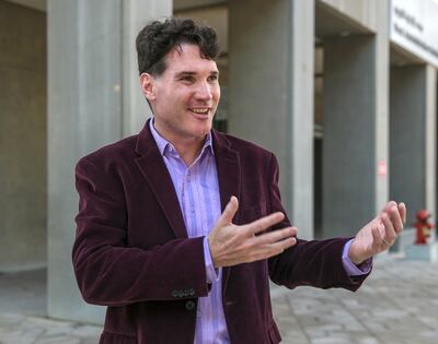 John Burt, editor of A Natural History of the Emirates, at the NYUAD campus on Saadiyat Island. Victor Besa / The National