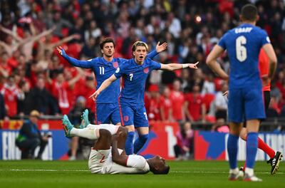 Conor Gallagher, No 7, and Mason Mount, No 11, could be battling for the same spot in England's midfield. reuters