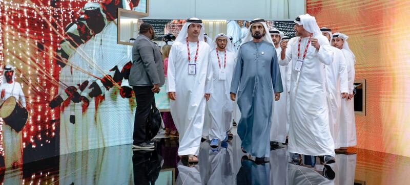 Sheikh Mohammed bin Rashid, Vice President and Ruler of Dubai, attends the opening day of the 30th Arabian Travel Market. Photo: Twitter