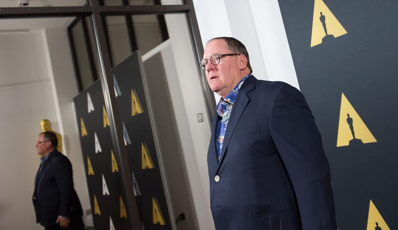 (FILES) In this file photo taken on September 17, 2015 Director John Lasseter attends The Academy of Motion Picture Arts and Sciences 42nd Student Academy Awards in Beverly Hills, California, on September, 17, 2015. Walt Disney Co animation head and co-founder of Pixar John Lasseter, will leave at the end of the year, the company said on Friday September 17, 2018. / AFP / Valerie MACON
