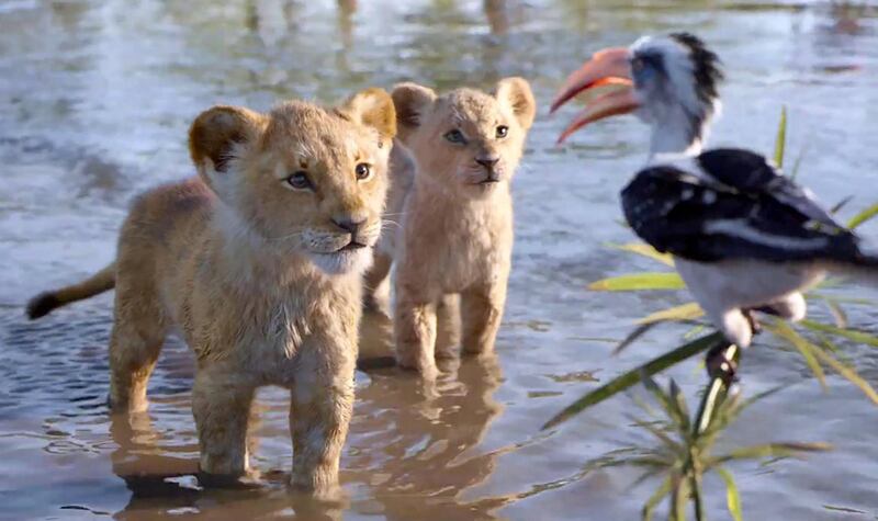 Simba, Nala and Zazu from The Lion King. Courtesy Walt Disney studios