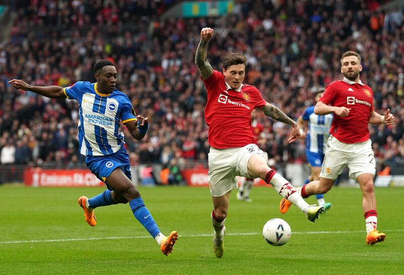 Victor Lindelof – 7. Needed to be aggressive and he was against Brighton’s talented front four. Won the ball, put his body first against Welbeck. Stopped two late Brighton attacks, then booked for tussling with Mac Allister. Buried the winning penalty. PA
