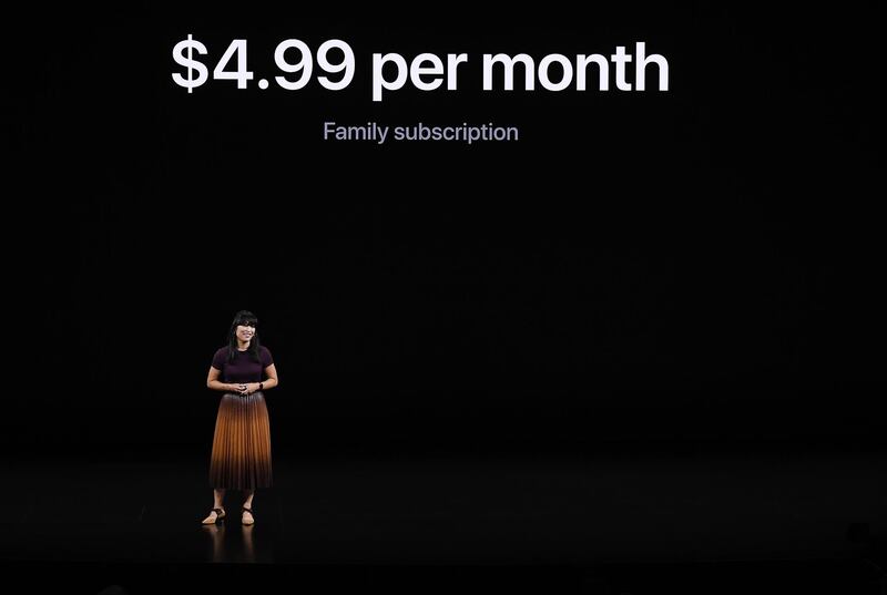 Ann Thai, director of product management for the App Store at Apple Inc., speaks about Apple Arcade during an event at the Steve Jobs Theater in Cupertino, California, U.S., on Tuesday, Sept. 10, 2019. Apple said its Arcade gaming subscription service will launch on Sept. 19 and cost $4.99 a month. Photographer: David Paul Morris/Bloomberg