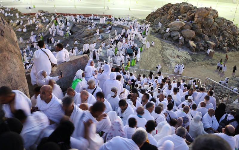 Dhuhr (past midday) and Asr (late afternoon) prayers will be performed communally in the Arafat valley after the Hajj sermon is read. Reuters