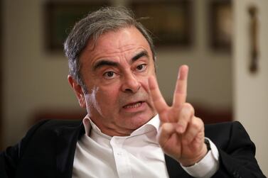 Former Nissan chairman Carlos Ghosn talks during an interview in Beirut. A trail of emails reveals an internal plot inside Nissan to dethrone Mr Ghosn a year before his arrest in Japan. Reuters