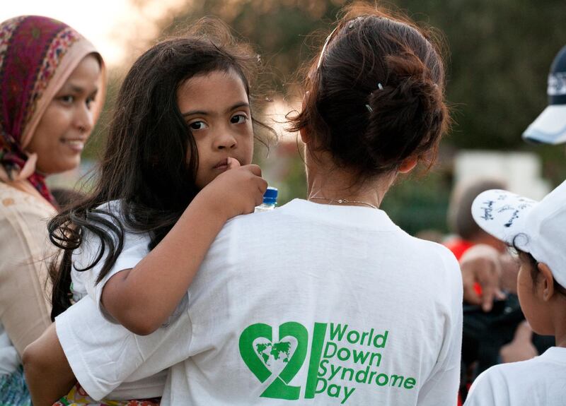 Awareness walk for the 'World Down Syndrome Day'. Safa Park, Dubai. Duncan Chard for the National