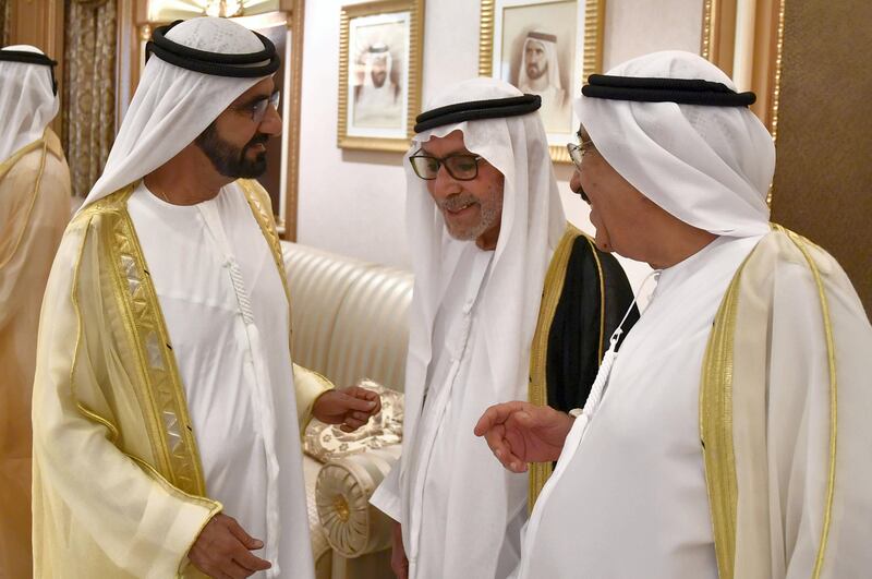 Sheikh Mohammed greets guests.