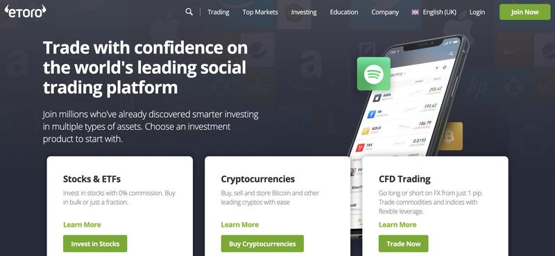 Online trading platform eToro crashed amid a Bitcoin sell-off. EPA 