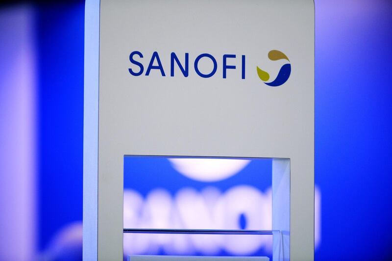 (FILES) This file photo taken on November 18, 2016 shows the logo of French multinational pharmaceutical company Sanofi for which French government warned on May 14, 2020 that it would be "unacceptable" to reserve any COVID-19 vaccine for the United States first, after the firm's chief said he would give preference to the American market. Sanofi's British CEO Paul Hudson said on May 13 that if its efforts to find a vaccine pan out, he would supply the US government first because "it's invested in taking the risk," after it expanded a partnership with his company earlier this year.
 / AFP / ERIC PIERMONT
