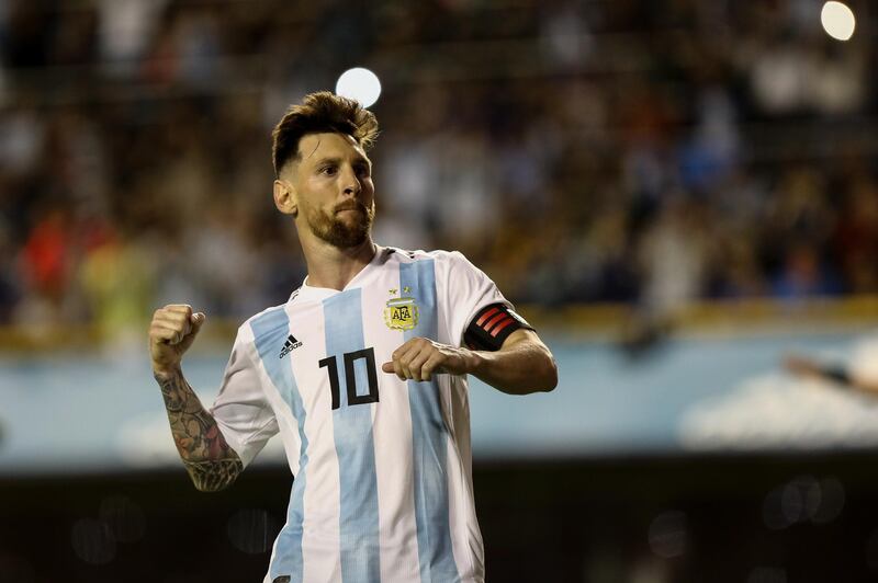 Argentina's Lionel Messi celebrates a goal. David Fernandez / EPA