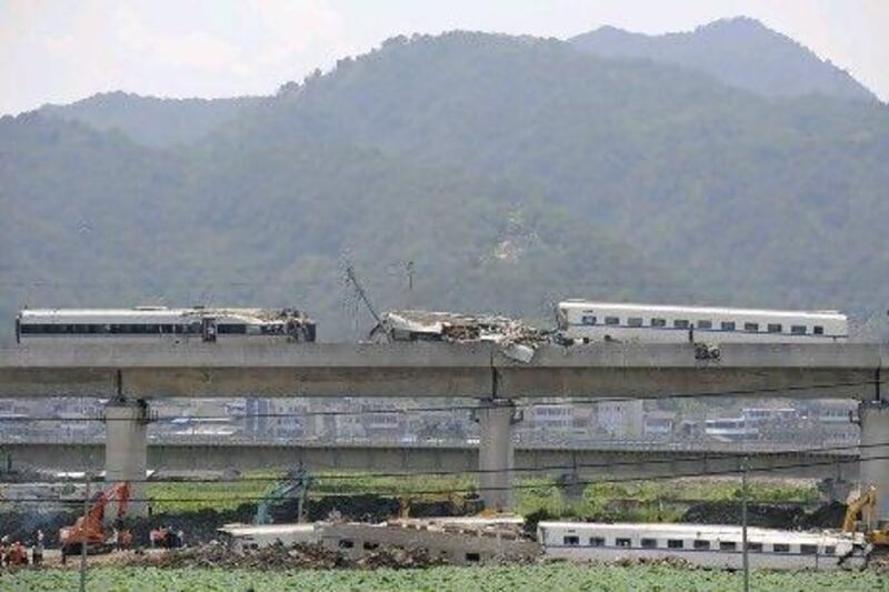 China's infrastructure expansion continues at full speed after two high-speed trains crashed in July. AFP