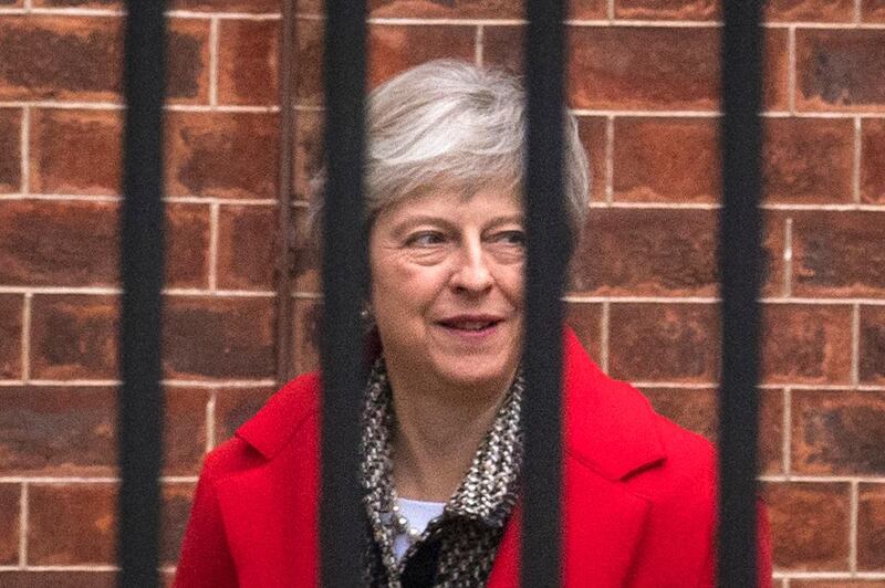 Britain's Prime Minister Theresa May leaves Downing Street in London, Friday, Nov. 16, 2018. May appealed directly to voters to back her Brexit plan Friday as she braced for a potential leadership challenge from rivals within her ruling Conservative Party. (Dominic Lipinski/PA via AP)