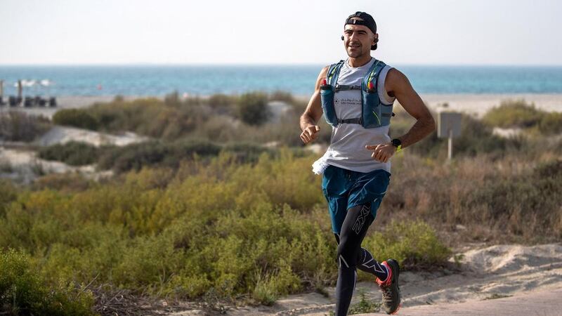 A World Health Organisation survey found 41 per cent of the UAE population does not do the recommended weekly exercise. Emirati Khaled Al Suwaidi has bucked that trend, shedding almost 50kg since taking up running. Victor Besa / The National 