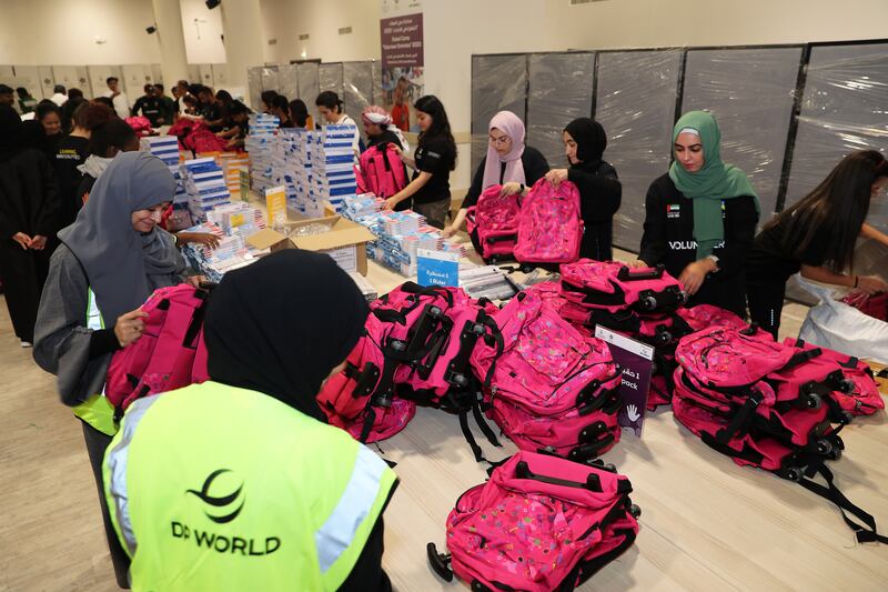 Volunteers packed 7,000 kits at Saturday's event