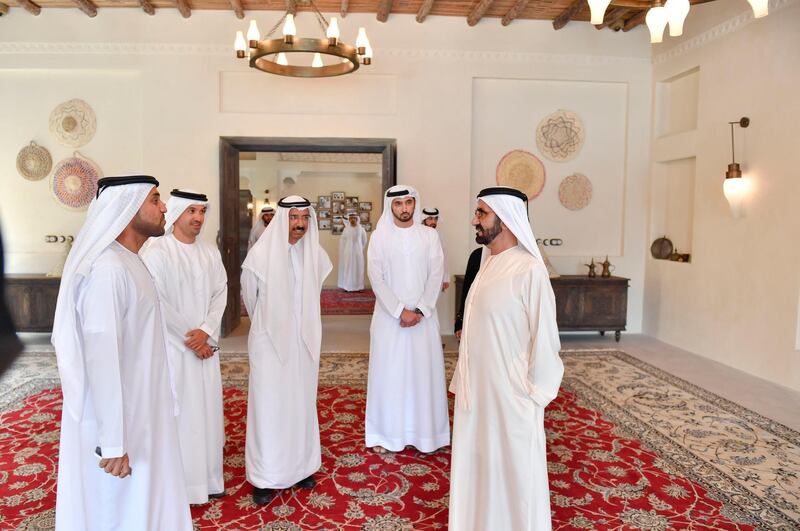Government of Dubai Media Office – 7 March 2018: Vice President and Prime Minister of the UAE and Ruler of Dubai His Highness Sheikh Mohammed bin Rashid Al Maktoum today inspected the progress of the Shindagha Heritage District project, which is part of a major renovation project that aims to rejuvenate some of the oldest parts of Dubai. Wam