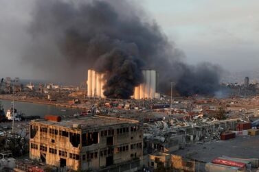 FILE PHOTO: Smoke rises from the site of an explosion in Beirut's port area, Lebanon August 4, 2020. REUTERS/Mohamed Azakir/File Photo