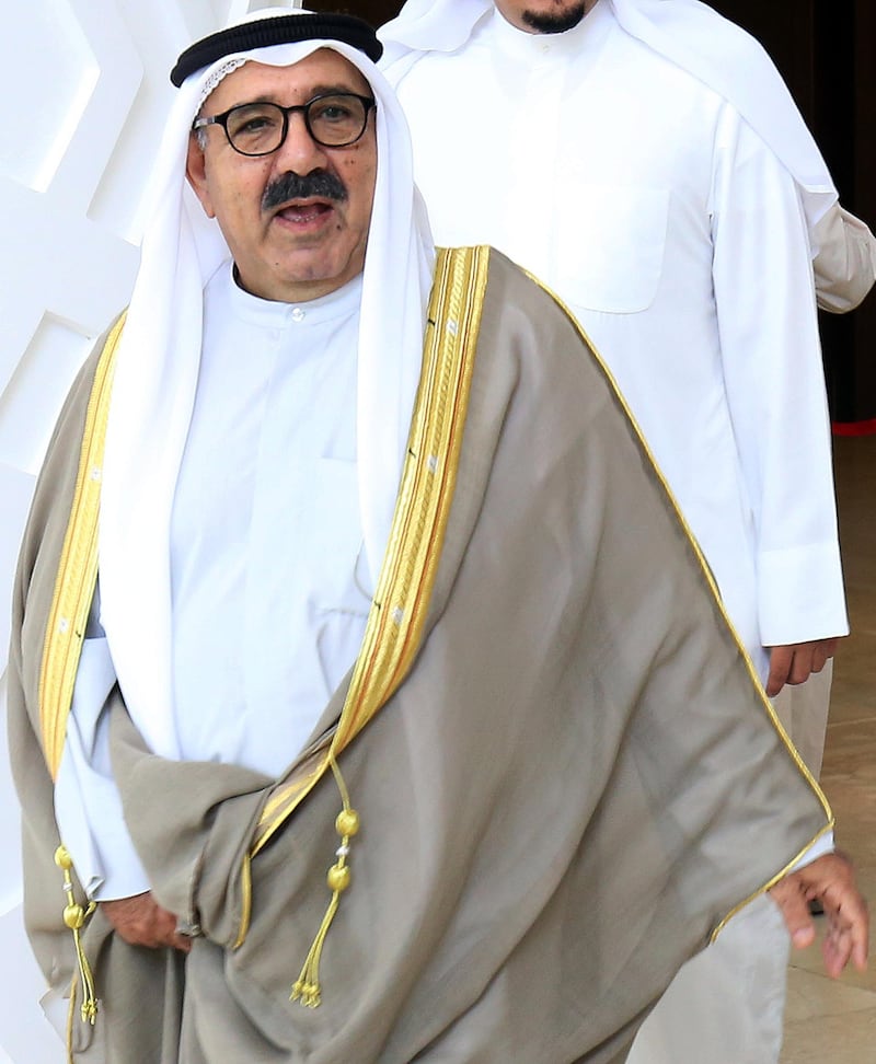 Kuwaiti Defence Minister Sheikh Nasser Sabah al-Ahmad al-Sabah leaves the parliament building in Kuwait City on May 16, 2019. - The Kuwaiti National Assembly (parliament) on Thursday held an in-camera special meeting to mull over the latest regional developments and their reflections on the country's national security and stability. (Photo by Yasser Al-Zayyat / AFP)
