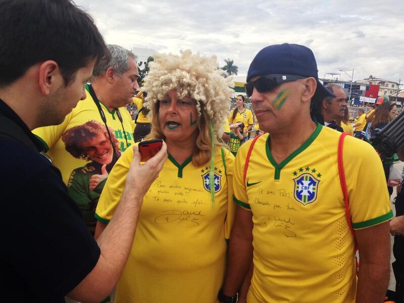 David Luiz of Brazil's parents during the 2014 World Cup in Brazil. Photo: Gary Meenaghan/The National