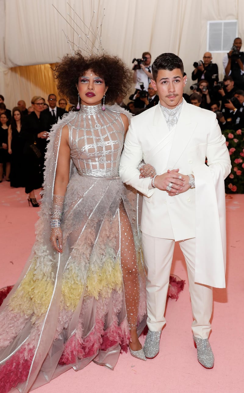Having met at the Met Gala a few years ago, it was nice to see the newlyweds Priyanka Chopra and Nick Jonas in attendance. Jonas looked amazing in crisp white - and matching shawl - grounded with glittery boots. Sadly, his bride missed the mark completely. Reuters