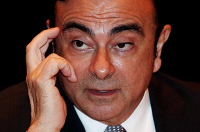 FILE PHOTO - Carlos Ghosn, Chairman of the Mitsubishi and Nissan Alliance, gestures during a news conference at a hotel in Bangkok, Thailand, April 26, 2017.  REUTERS/Chaiwat Subprasom/File Photo