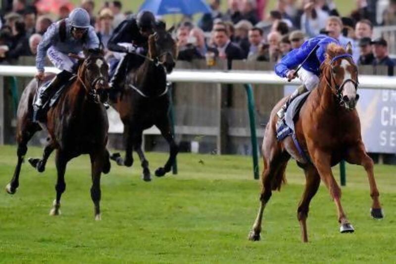 Kevin Manning rides Dawn Approach to win the English 2000 Guineas at Newmarket. Alan Crowhurst / Getty Images