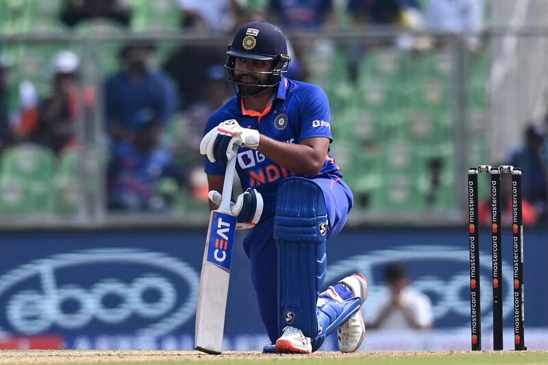 India captain Rohit Sharma after his dismissal for 42. AFP