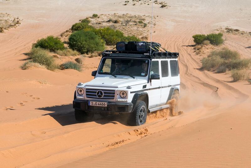 The G-Wagen has low-range ­gearing and ­locking differentials (front, centre and rear). Alex Rae