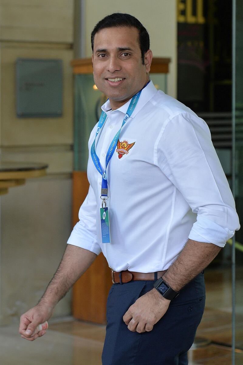 Mentor of Sun Risers Hyderabad Team, V.V.S. Laxman arrives for the 2nd day of IPL 2018 Player Auction in Bangalore on January 28, 2018. (Photo by MANJUNATH KIRAN / AFP)