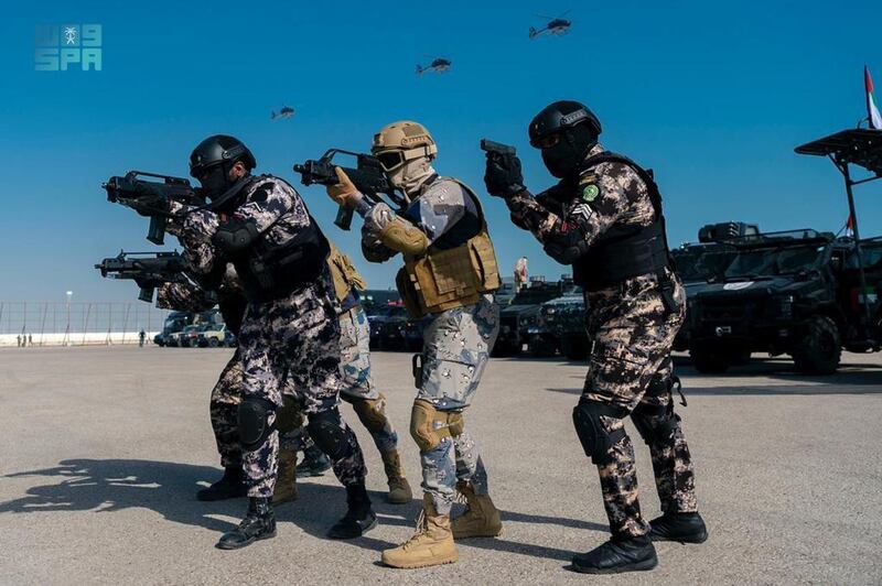 Saudi Arabian and Emirati police and military take part in Gulf Security Exercise 3. Photo: SPA