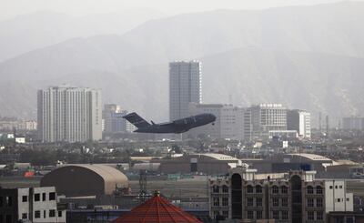 A military plane takes off from Kabul airport, from which Germany hopes civilian flights will resume. Photo: EPA 