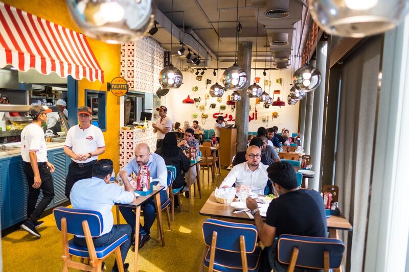 Diners are seen at an Allo Beirut restaurant in Dubai. Its parent company Black Spoon Group has been acquired by Saudi Arabia's Jadwa Investment. Photo: Jadwa Investment