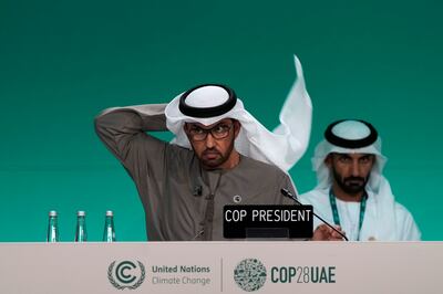 Cop28 President Dr Sultan Al Jaber has urged delegates from the almost 200 countries taking part in the climate change summit to work faster, harder and smarter. AP