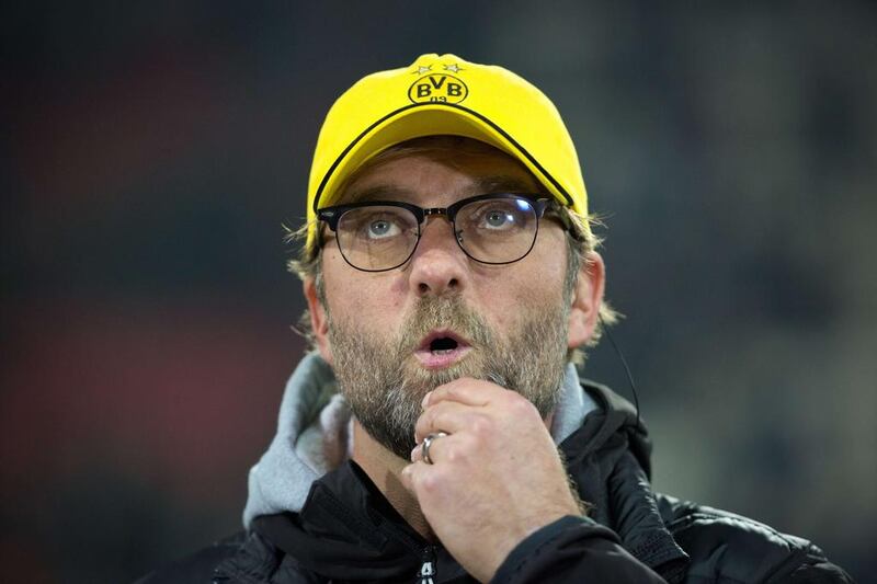 Jurgen Klopp has Borussia Dortmund positioned with Freiburg at joint-fewest points in the Bundesliga through 17 matches. Christian Charisius / DPA / AFP