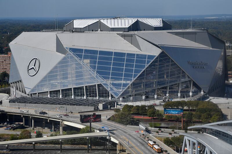 The eye-catching Mercedes-Benz Stadium in Atlanta will also host a semi-final of the 2026 Fifa World Cup. AP