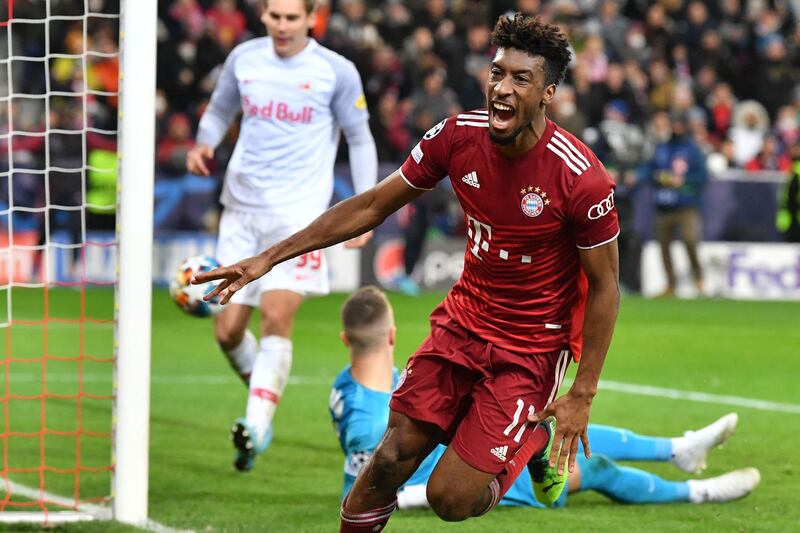 Left-wing: Kingsley Coman (Bayern Munich). On a difficult night for Bayern in Austria, Coman was a continual source of threat. Quick and shrewd in his probing for flaws in a staunch Salzburg defence, he struck the equaliser that seemed to swing the tie back in favour of the German champions. AFP