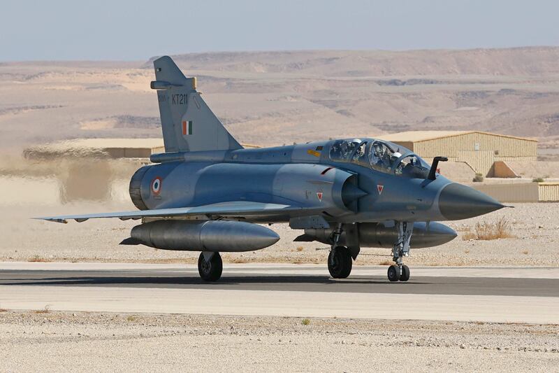 An Indian Air Force Mirage 2000 fighter. A tyre from such a plane was stolen from a lorry in a traffic jam in Uttar Pradesh, India. AFP