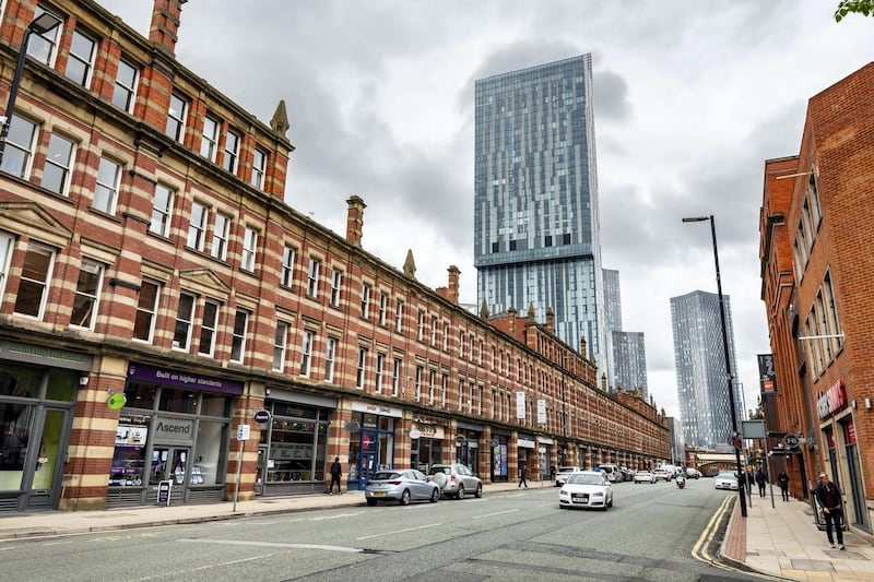 Feature on Manchester City FC at the Etihad complex and Manchester city centre.
PIC shows Deansgate.