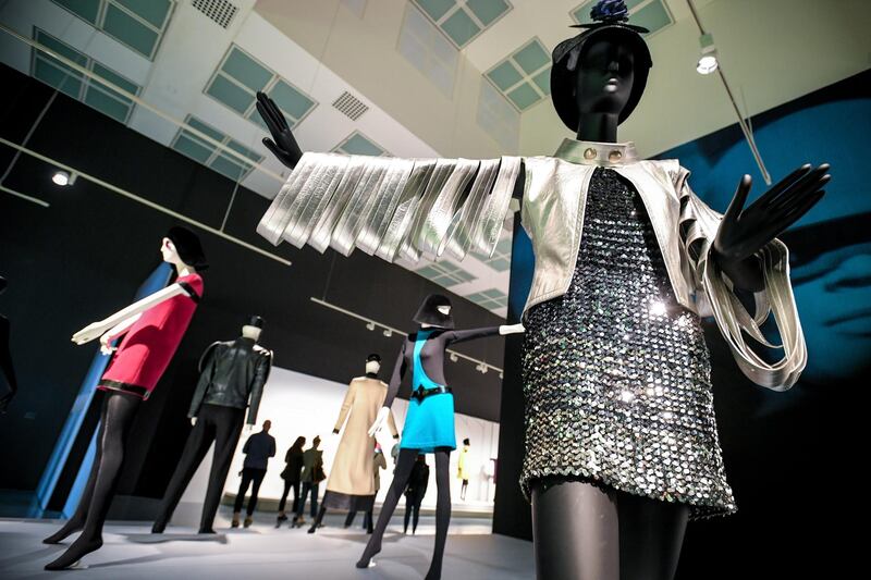 Haute couture dresses and accessories by fashion designer Pierre Cardin are on display in an exhibition at the Museum Kunstpalast in Duesseldorf, Germany. EPA