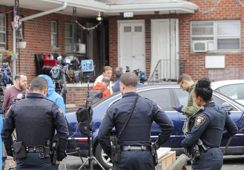 epa06302202 Paterson (New Jersey) Police outside the home of New York City truck attack suspect Sayfullo Saipov in Paterson, New Jersey, USA, 01 November 2017. Saipov, originally of Uzbekistan, is suspected of killing eight people in a rented truck on 31 October 2017.  EPA/ANDREW GOMBERT