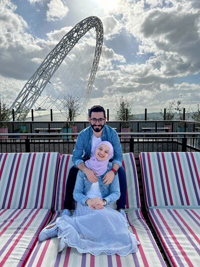 Ahmad Theibich in London with his partner. He became a nurse in the UK under the charity Talent Beyond Boundaries' scheme. Photo: Ahmad Theibich