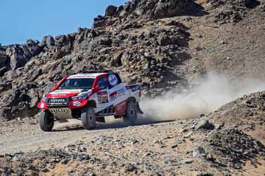 Fernando Alonso of Toyota Gazoo Racing in action during the first stage of the Dakar Rally 2020. EPA