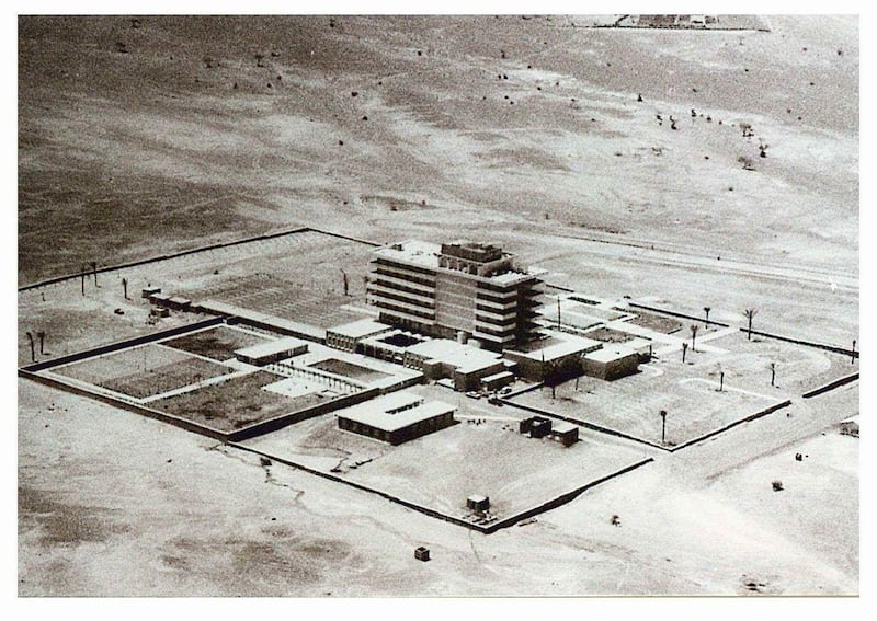 The Hilton Al Ain, surrounded by nothing but desert, in 1971. The hotel opened two years before the capital's Hilton and had around 100 air-conditioned rooms. Courtesy: Hilton