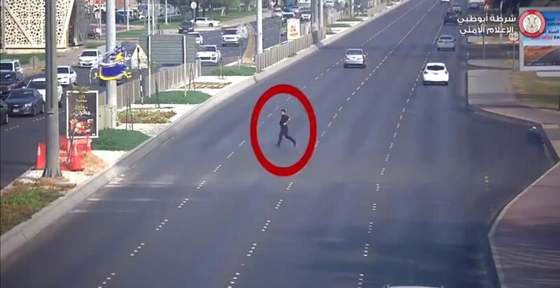 Abu Dhabi Police shared a video highlighting the dangers of jaywalking.  Courtesy: Abu Dhabi Police