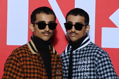 Emirati brothers Mohammed and Humaid Hadban attend the Kenzo autumn/winter 2022/2023 show as part of Paris Fashion Week. Getty Images