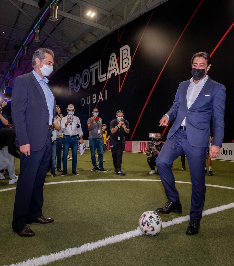 Portuguese football legend Rui Costa pictured at the opening of Footlab Dubai in Sports City. Dubai Media Office