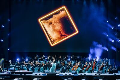 Firdaus Orchestra dedicated their show to Indian singer Lata Mangeshkar, who died on Sunday. Photo: Expo 2020 Dubai