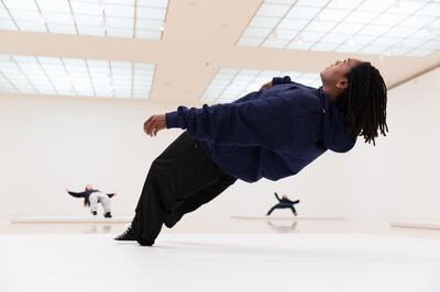 One of the performers involved in Xu Zhen's In Just a Blink of an Eye, on view at the Museum of Contemporary Art (MOCA) in Los Angeles. Myles Pettengill​​​​​​​