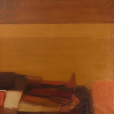 'Untitled (Ochre over Brown)' by Helen Khal. Barjeel Art Foundation