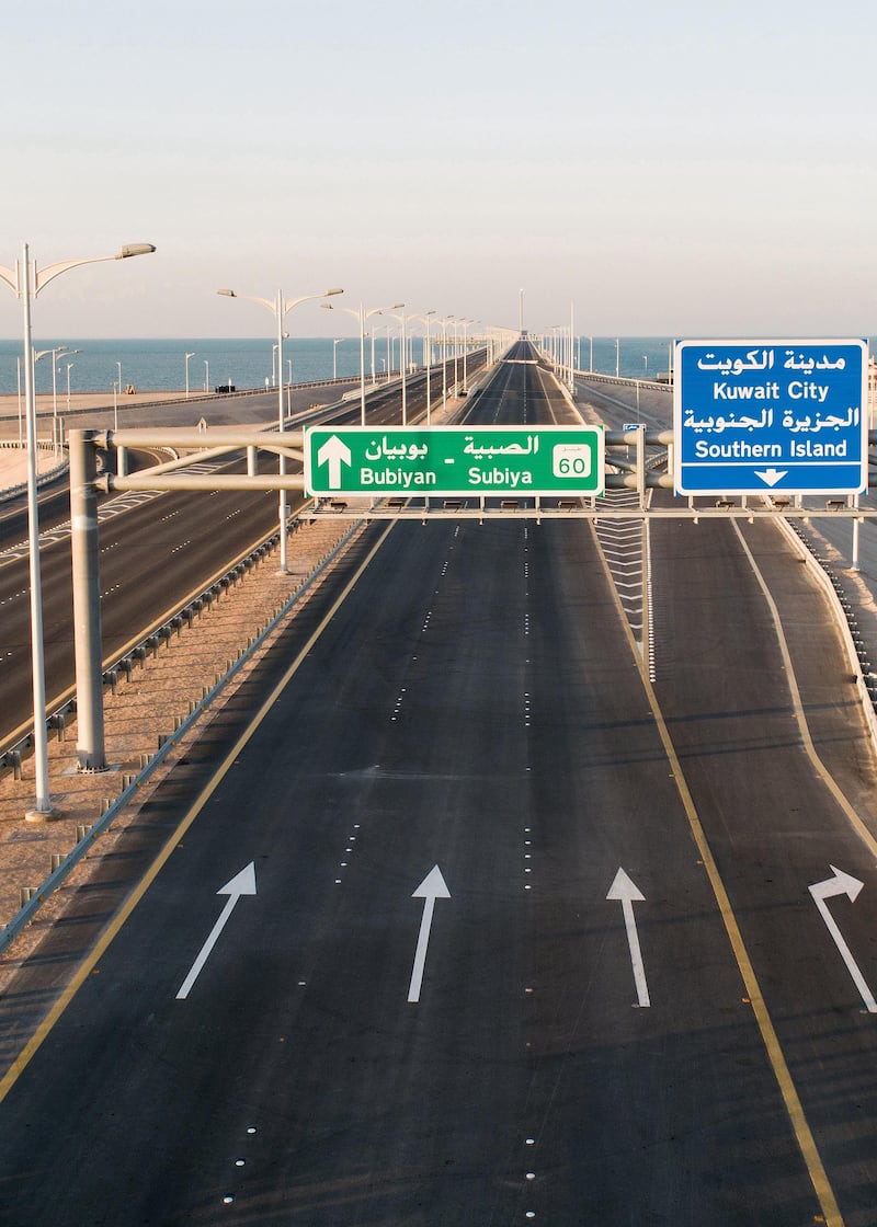 The Sheikh Jaber al-Ahmad Al-Sabah Causeway which will lead to the Future Silk City, in Kuwait Bay, Kuwait. Reuters
