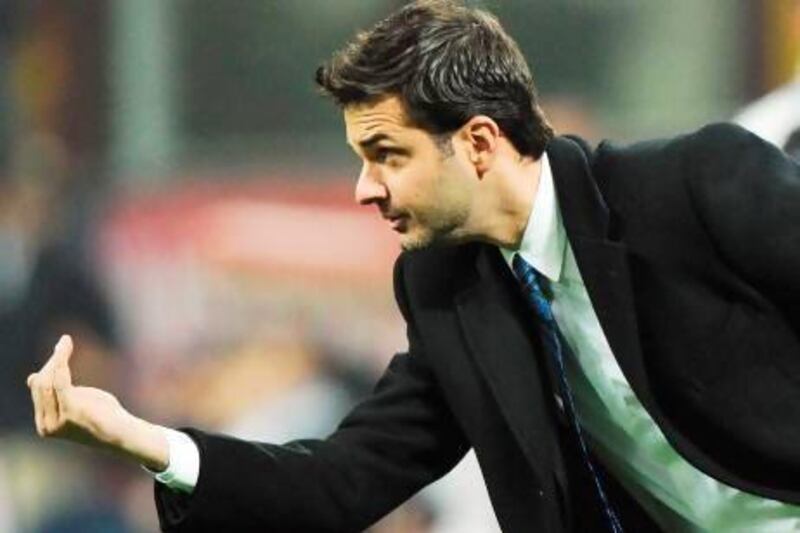 Andrea Stramaccioni, the Inter Milan manager, will hope for a win at the San Siro. Daniel dal Zennaro / EPA